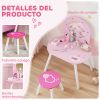 Kids Dressing Table with Mirror and Stool, Girls Vanity Set for Kids Room, Bedroom, Nursery, for Ages 3–6 Years, Pink