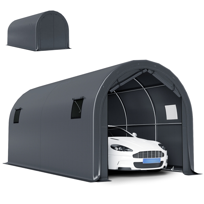 Garaje Exterior para Coche 3x6 m Impermeable con Tejido PE Resistente ...