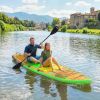 Tabla Paddle Surf Hinchable SUP Extra Largo de 335 cm con Asiento Remo Convertible Aletas Bomba y Mochila Carga 180 kg
