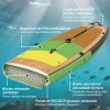 Tabla Paddle Surf Hinchable SUP Extra Largo de 335 cm con Asiento Remo Convertible Aletas Bomba y Mochila Carga 180 kg