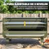 Portable BBQ Grill, Charcoal Barbecue Grill with Adjustable Grates, Foldable Legs, Side Shelf for Camping Travel, Green