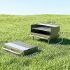 Portable BBQ Grill, Charcoal Barbecue Grill with Adjustable Grates, Foldable Legs, Side Shelf for Camping Travel, Green
